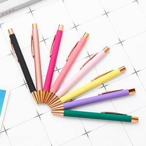 JH-Herramienta de <span class=keywords><strong>escritura</strong></span> escolar de oro rosa brillante, funda <span class=keywords><strong>suave</strong></span> de Metal, bolígrafo de acción con clic - Product Image 5