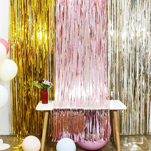 Arco Iris telón de fondo 3,2*8,2 pies decoraciones para fiesta de cumpleaños flecos cortinas Foil Streamer Tinsel foto telón de fondo cumpleaños telón de fondo - Product Image 5
