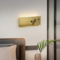 Lampe murale LED pour chambre d'hôtel avec port USB, 3W+7W, charge sans fil, lampe de lecture LED, spots, applique murale, éclairage intérieur