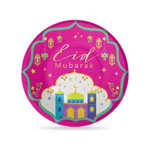 Décoration du Ramadan, 16 pièces, assiettes en papier, gobelets, serviettes, Eid Mubarak, mosquée, ensemble de vaisselle jetable, décoration - Product Image 3