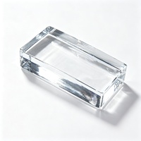 Brique de verre transparente à haute transmission lumineuse, bloc de verre décoratif solide et lisse pour séparateur de pièce