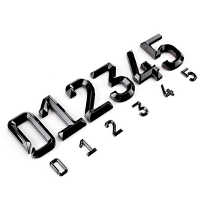 Venta al por mayor de placas de matrícula de coche de plástico ABS negro brillante 3D letra y número - Product Image 4