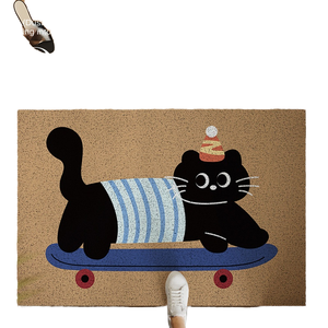 Alfombra de Entrada Moderna, Alfombra de PVC con Diseño Geométrico Lavable y Cortable, de 7.5mm de Grosor, para el Hogar - Product Image 2