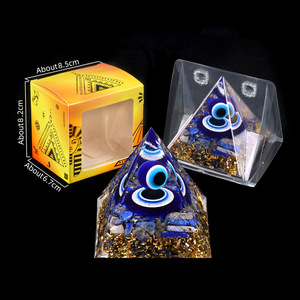 Piramide in Resina Occhio del Diavolo all'Ingrosso, Cristallo Orgonite Sette Chakra per Guarigione Spirituale, Decorazione Casa, Artigianato in Cristallo - Product Image 4