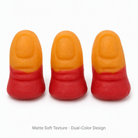 Bonbons gélifiés en forme de pouce, texture douce mate, design bicolore, saveur de fruits mélangés, vente en gros, fabricant de bonbons gélifiés avec logo personnalisé