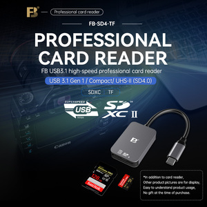 Fb sd4.0 UHS-II TF 3.0 Kim Loại Đầu đọc thẻ USB đen đầu đọc thẻ với micro USB cài đặt hỗ trợ CF SD TF thẻ bên ngoài - Product Image 2
