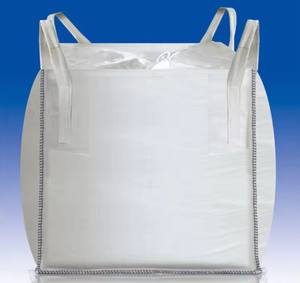 Sac tonneau en plastique PP blanc personnalisable, conteneur FIBC plat recyclable, épaissi, à quatre sangles, capacité tonneau, palette souple - Product Image 3