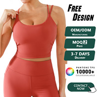Soutien-gorge de sport pour femme Vractive, écologique, rembourré, maintien moyen, bretelles croisées, dos nu, coussinets amovibles