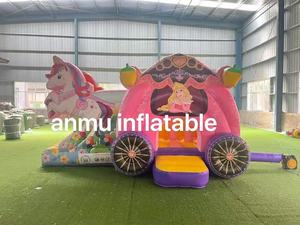 La Casa de rebote de la princesa más popular con toboganes y una piscina, con un <span class=keywords><strong>castillo</strong></span> de salto con temática de unicornios. - Product Image 5