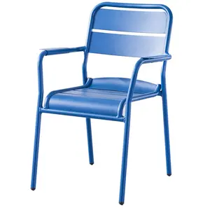 هياكل الالمنيوم الخارجية مع الألومنيوم الشرائح مقعد والظهر كرسي مطعم استخدام في كوفى شوب كرسي