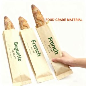Bolsas de Papel Kraft Marrón a Granel, Personalizadas, de Grado Alimenticio, Resistentes a la Grasa, para Pan Francés, Baguettes y Pasteles - Product Image 2