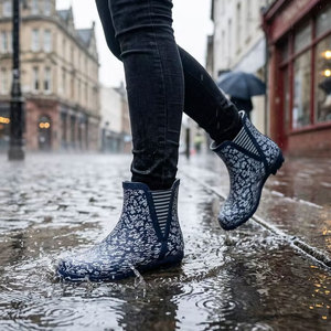 Bottines Chelsea imperméables avec impression personnalisée en gros Bottes <span class=keywords><strong>de</strong></span> <span class=keywords><strong>pluie</strong></span> en caoutchouc pour femmes - Product Image 4