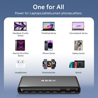 455W GaN 5.0 Station de charge rapide à 7 ports Multi-Device PD100W QC30W Chargeur de type C pleine puissance de qualité supérieure Chargeur USBC