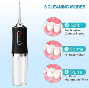 Irigator gigi tanpa kabel, irigator gigi portabel Flosser air dapat diisi ulang Ipx7, irigator mulut tahan air dengan 220 ml