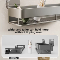 Étagère de rangement à ventouse pour lavabo de salle de bain, sans perçage, outil magique, étagère murale en alliage d'aluminium, durable, étanche, gain de place