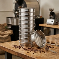 Kit de tamis de calibrage de grains de café commercial, 10 pièces, tamis de test en acier inoxydable 304 pour la séparation des tailles de grains de café en plantation