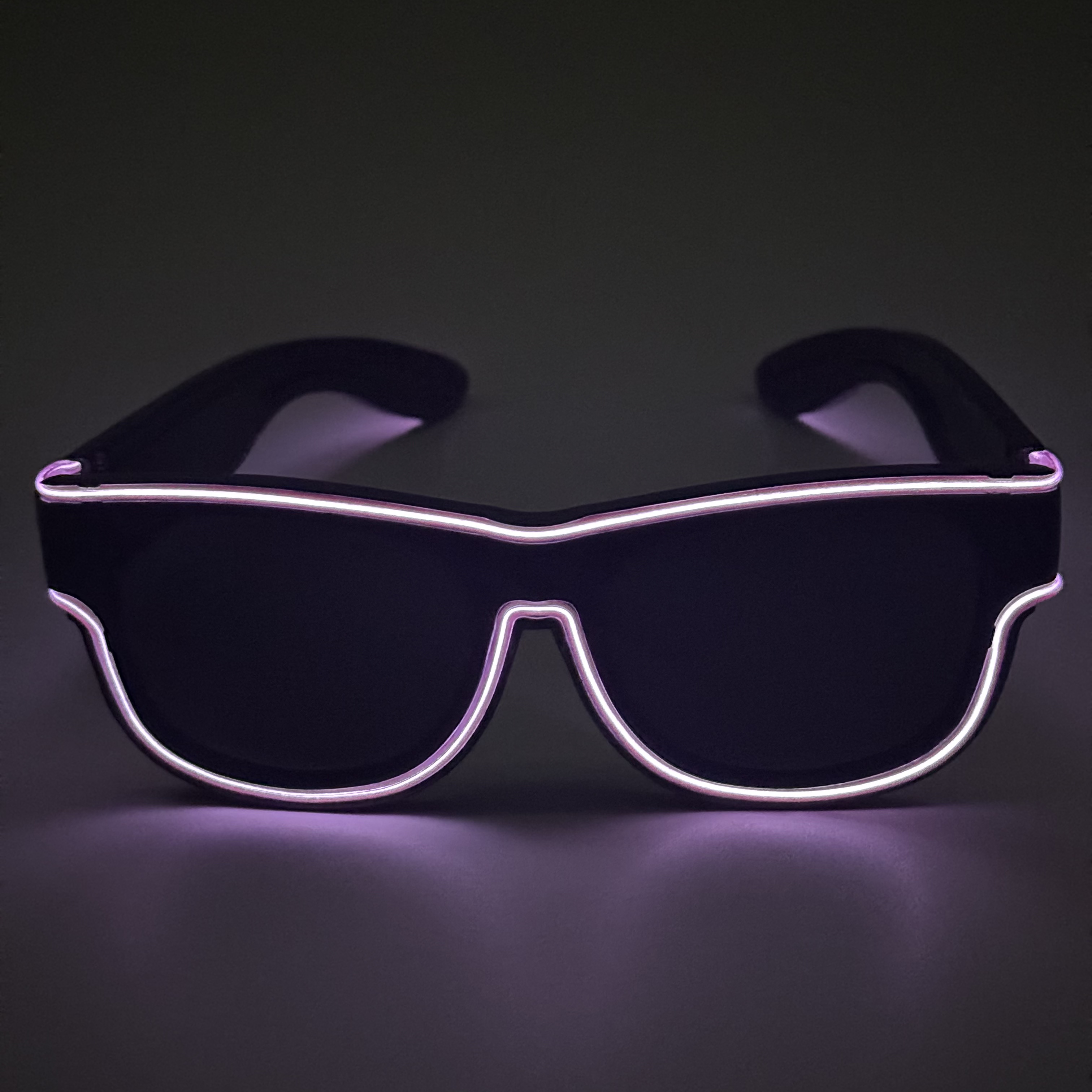 Black lens with purple light