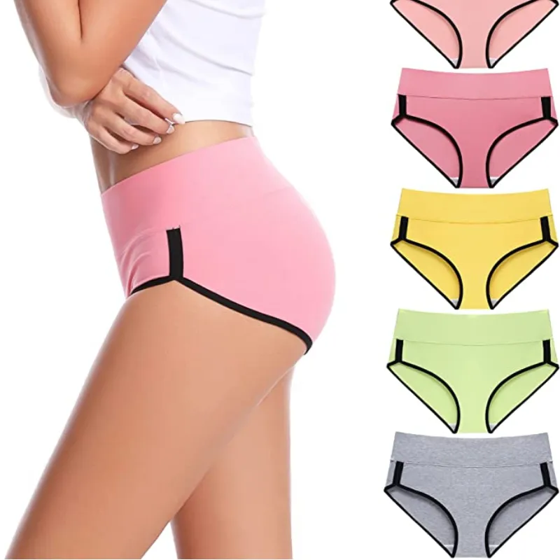 Women Cotton Period Underwear High Waist Full Briefs Ladies Comfortable Sexy Colorful