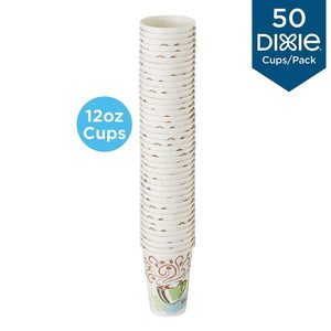 Dixie Confezione da 50 Bicchieri di Carta Usa e Getta da 12oz per il Mercato Giapponese, Design Personalizzato con Motivo 'Coffee Dreams' per l'Uso Quotidiano del Caffè - Product Image 2