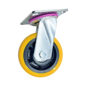 Herstellerdirektverkauf Hochwertige Schwerlast-Schwenkrollen aus <span class=keywords><strong>PU</strong></span> 4/5/6/8 Zoll Industrieräder Stahl-Nylon-Reifen Extra Hart - Product Image 3