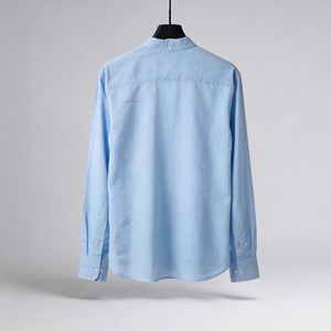 Camisa informal de manga larga azul claro para hombre moderno, para uso diario en verano - Product Image 2