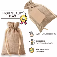 Sac en toile de jute naturelle réutilisable imprimé avec un logo personnalisé, coloré, avec cordon de serrage, pour bijoux, bonbons, sac en toile de jute, sac cadeau