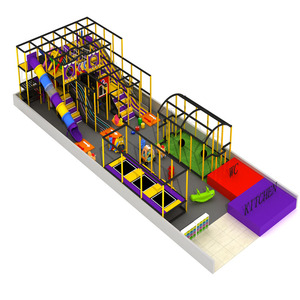 Castillo de Juegos Infantil Comercial para Interiores, Equipado con Toboganes de Tubo y Trampolines - Product Image 2