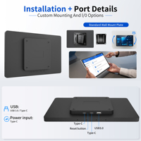 Tableta Android Comercial AKJ110T de 11 Pulgadas con Pantalla Táctil de Montaje en Pared, Batería, WiFi 6, Cámara y Micrófono