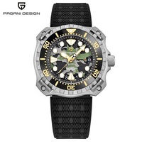 Montre Homme Automatique Pagani Design YN009 en Acier Inoxydable, Saphir, Mécanique Japon NH35, Étanche 200M, Plongée, Camouflage