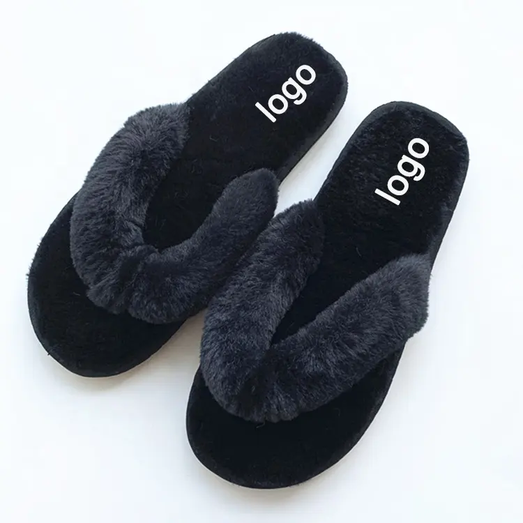 Winter Wholesale fashion custom fashion logo flip flop blue comfortable women flip flop slippers for Canada