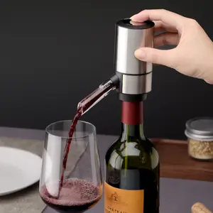 Top Seller Silver Smart One-Touch Wine Oxidizer With Battery Operated Electric Wine Aerator