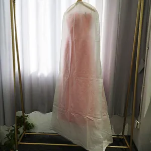 Grosir Kualitas Tinggi Murah Baru Putih Mewah Panjang Gaun Pengantin Gaun Malam Garment Bag Cover Garmen Tas untuk Pernikahan Gaun