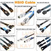 Cable SlimSAS 8i de Bajo Perfil y Antidesviación Tipo PCIe 4.0 24G 0.6m SFF-8654 para Conexión de Almacenamiento en Servidores Empresariales