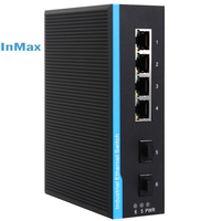 6 ports 4 + 2 ports InMax fabricant 9V 12V 24V 48V de convertisseur de médias de 4 ports convertisseur de média pour réseau pof convertisseur de médias