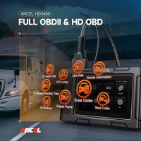ANCEL HD3400 Scanner de diagnostic de camion Analyseur de moteur OBD2 24V Lecteur de code système complet Outil de diagnostic automobile