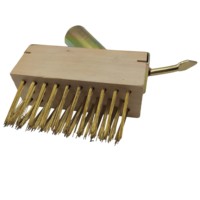 Brosse à blocs en bois écologique de haute qualité avec ensemble de tête de brosse métallique de grattoir de désherbage à extrémité en laiton