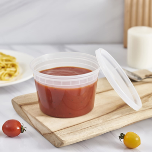 Conteneur alimentaire transparent hermétique de haute qualité, jetable, en plastique épais, pour soupes, 8oz, 12oz, 16oz, 24oz, 32oz - Product Image 4