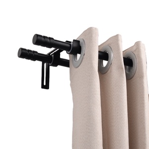Commercio all'ingrosso estensibile doppio asta di tenda Set semplice palo di metallo con caratteristiche regolabili tracce di tenda e accessori - Product Image 1
