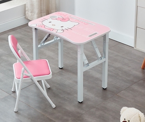 Ensemble Chaise et Table d'Étude Pliables en Bois Moderne Tendance pour Enfants, Portable et Compact, Idéal pour l'Apprentissage à Domicile et les Activités Extérieures - Product Image 6