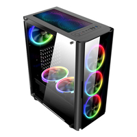 AntarcChill New Computer Cabinet Cooling Fan and RGB Chassis Pc With Tempered Glass Good Quality Pc Black Desktop Stock Pc Case