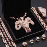 Colgante de Lujo 3D con Cabeza de Animal, Estilo Hip Hop, con Incrustaciones de Moissanita en Plata de Ley 925, Personalizado, Resistente al Agua, Joyería Masculina para Fiestas y Streetwear