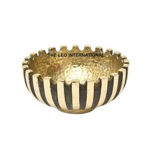 Cuenco de textura martillada de forma redonda de Metal de cobre, cuenco decorativo antiguo para servir frutas y verduras para el hogar - Product Image 3