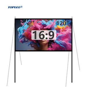 Topleo 120 Inch Wind Resistant Inflatable Portable Outdoor One Person Quick Setup Fabric Floor Rising Projector <b>Screen</b> MN07 Floo - Product Image 1