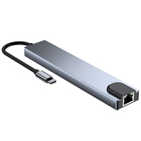 Base de Conexión USB C 8 en 1 Justlink, HDMI 4K, 87W PD, Lector de Tarjetas SD/TF, Ethernet Gigabit, Hub Tipo C para Laptop y MacBook