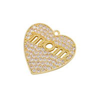 CZ9142 Dainty 18k Gold Diamond CZ Micro Pave Lettre Mots Kiss Amore Baby Mama LOL Spiritual Charms Pendentif pour la fabrication de bijoux