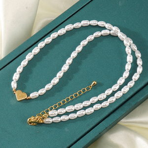 Nuevo diseño bohemio hecho a mano blanco imitación perla collar con cuentas 18K chapado en oro hematita estrellas Luna corazón encanto collar - Product Image 4