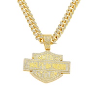 YJ10-7000 Nouveau collier pendentif en alliage de zinc pour homme, style hip-hop européen et américain, avec lettre anglaise personnalisée, idéal pour les fêtes