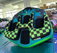 Promotion Usine : Bateau Gonflable Remorquable 4 Personnes pour Sports Nautiques, Tube de Ski Nautique, Planche de Sport Aquatique, Canapé Aquatique