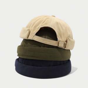 Gorra de Béisbol Estilo Japonés Retro Hip-Hop Yuppie, Color Sólido Vintage, Cierre Trasero con Hebilla Metálica, Sin Visera, Deportiva - Product Image 2