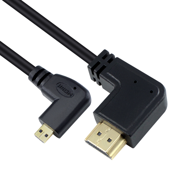 Micro hdmi Cable 1m 2m 3m Angle 90 Degree 4k 8k hdmi to hdmi Cable 2.0 4k 8k 60hz 120hz ultra hd 3d